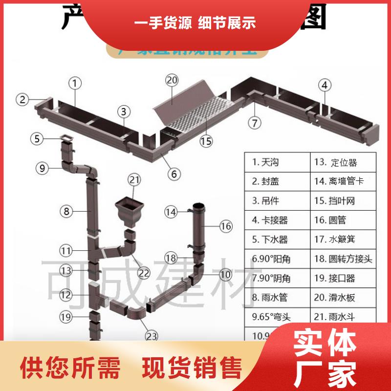 雨水管彩铝天沟7英寸厂家型号齐全